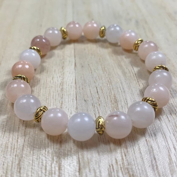 8mm Pink Aventurine Chakra Stretch Bracelet - Picture 3 of 5